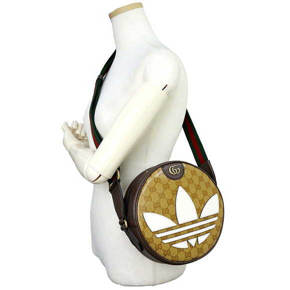 Gucci adidas Ophidia Trefoil Shoulder Bag Crossbody GG Brown Beige - Picture 8 of 9